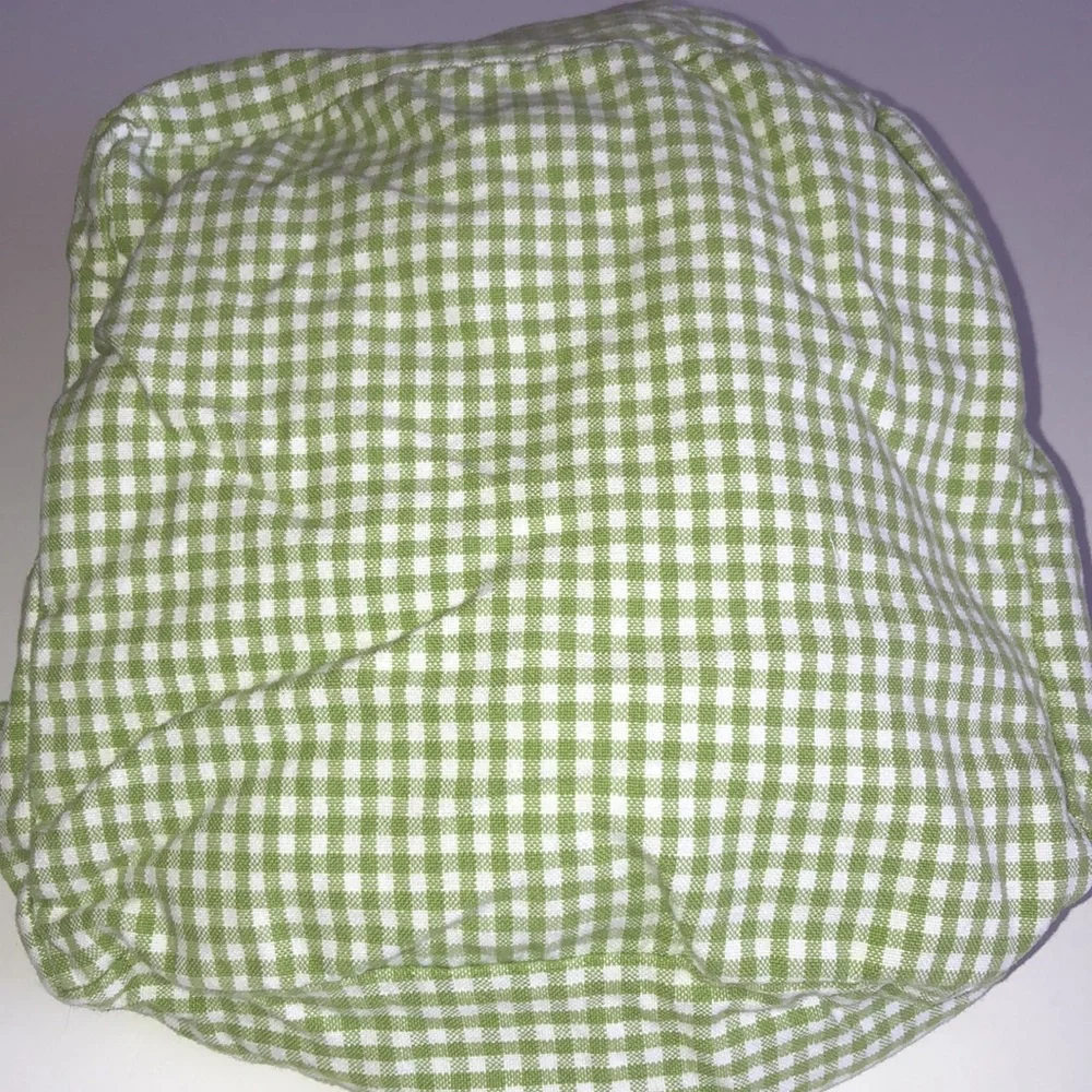 Pottery Barn Kids Sabrina Green and White Gingham Small Drawstring Sham